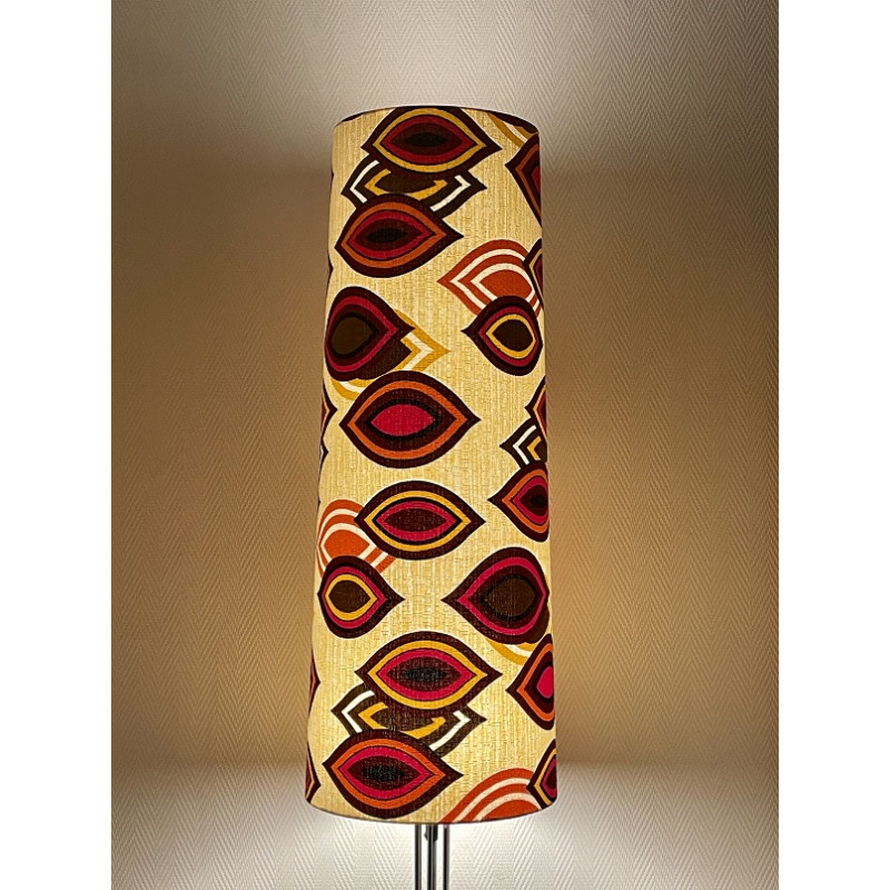 Abat-jour vintage La Baule H80 D30 D25 - Tissu années 70