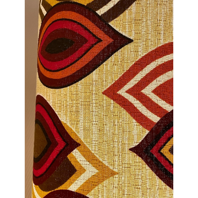 Abat-jour vintage La Baule H80 D30 D25 - Tissu années 70