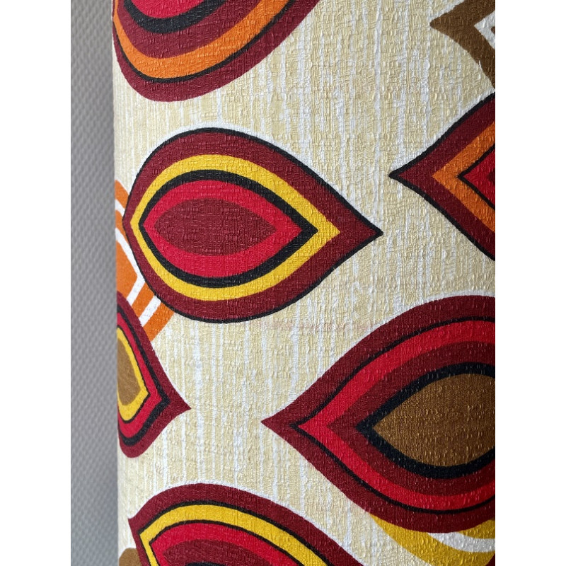 Abat-jour vintage La Baule H80 D30 D25 - Tissu années 70