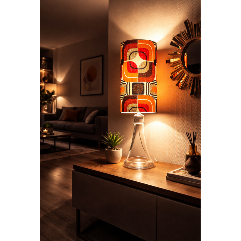 Lampshade Sansas  H40cm D20cm - mid century fabric