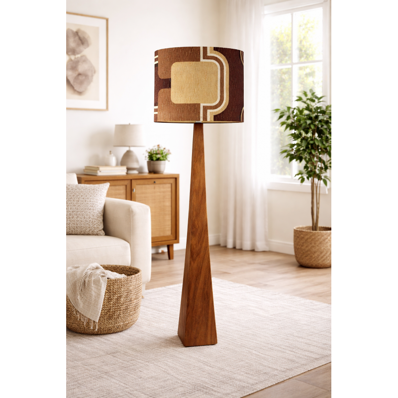 Abat-jour Sessile H45 D45 - tissu vintage