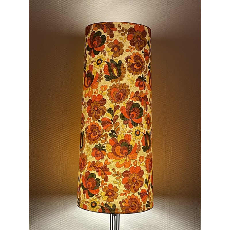 Abat-jour Chrysantheme H80 D35 D30 - Tissu années 70