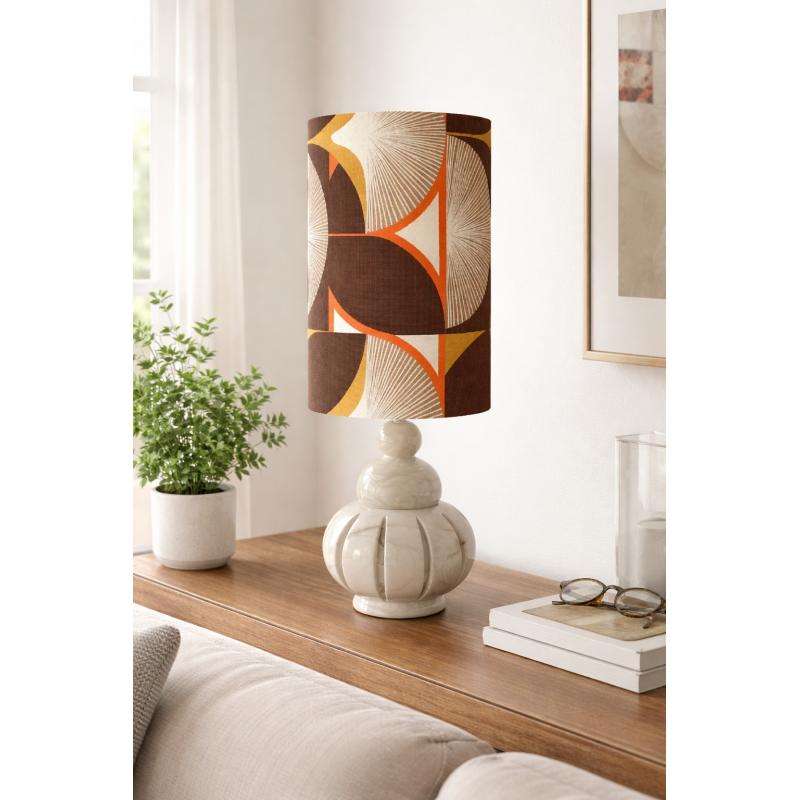 Lampshade Golden H45cm D28cm - vintage fabric