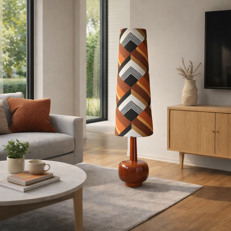 Lampshade Galon H87cm D35cm D25cm - vintage fabric