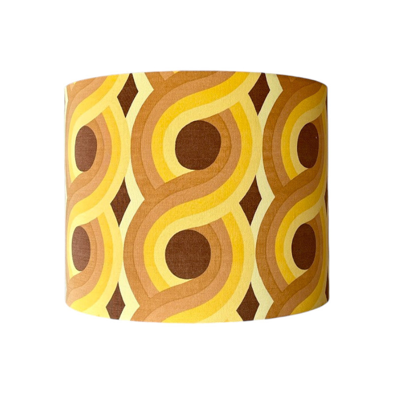 Abat-jour Liane H35 D45 - tissu vintage 70s