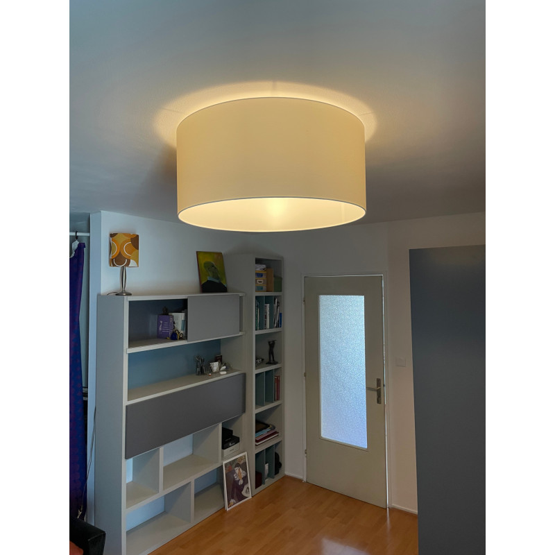 Abat-jour uni chintz ivoire H30 D70