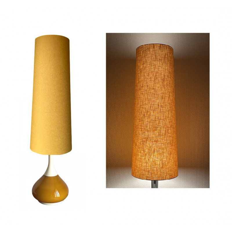 Lampshade Ocre linen textured H80 D30 d25cm