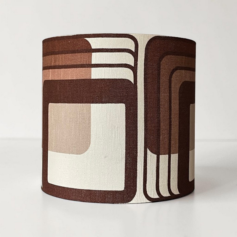 Lampshade C carré H40 D40cm - mid century fabric