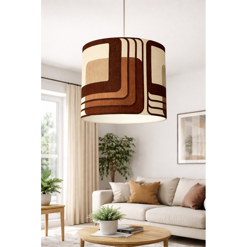 Lampshade C carré H40 D40cm - mid century fabric