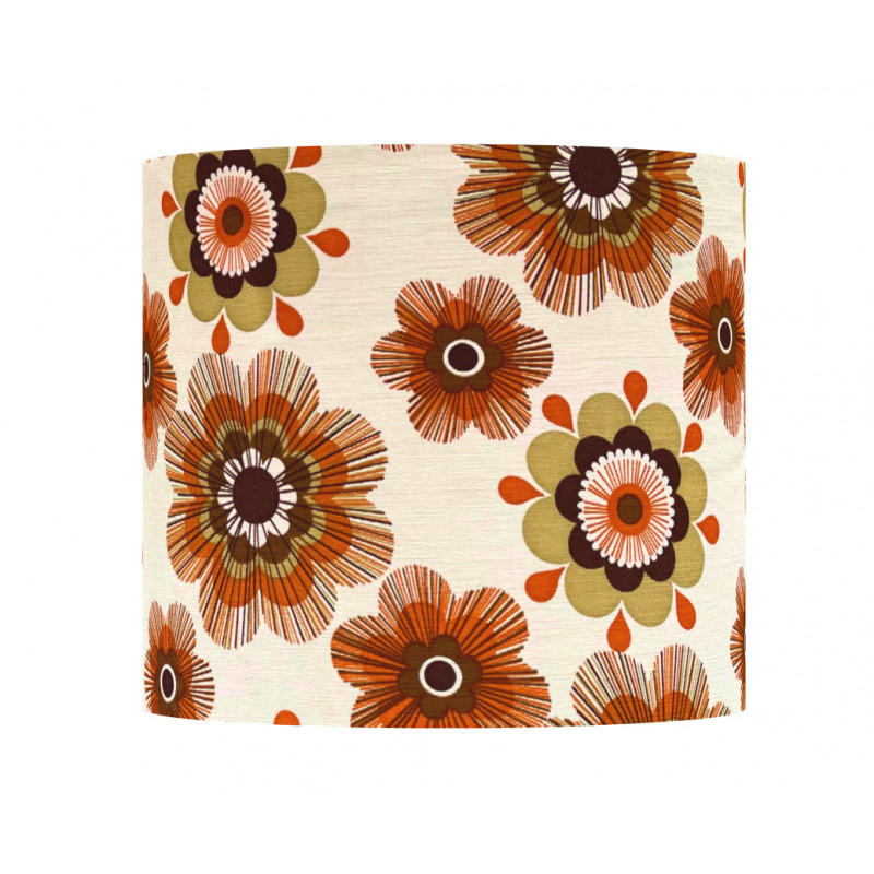 Abat-jour 1000pertuis H35 D40 - tissu vintage 70's