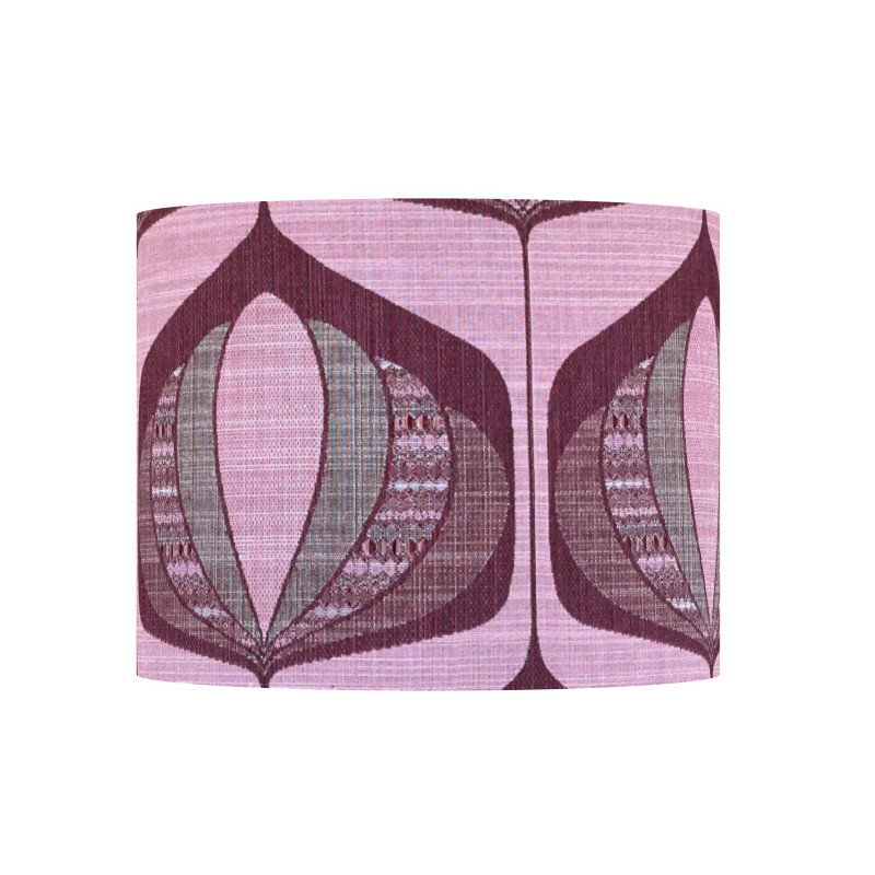 Abat-jour Lotus purple H30 D33 - tissu vintage
