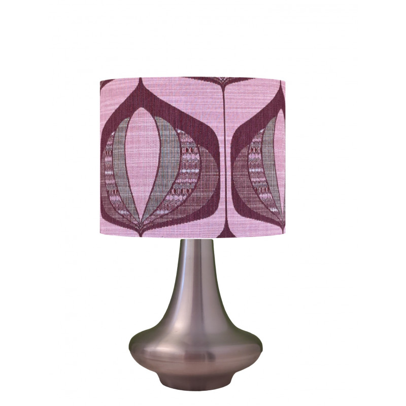 Abat-jour Lotus purple H30 D33 - tissu vintage