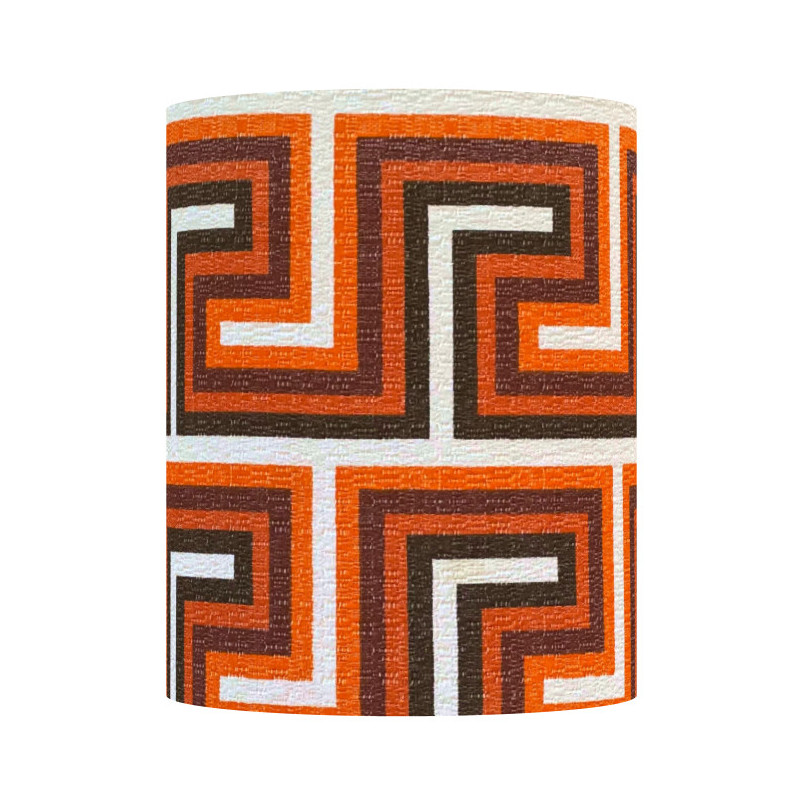 Lampshade Labyrinthe H23 D20 - vintage 1970's fabric