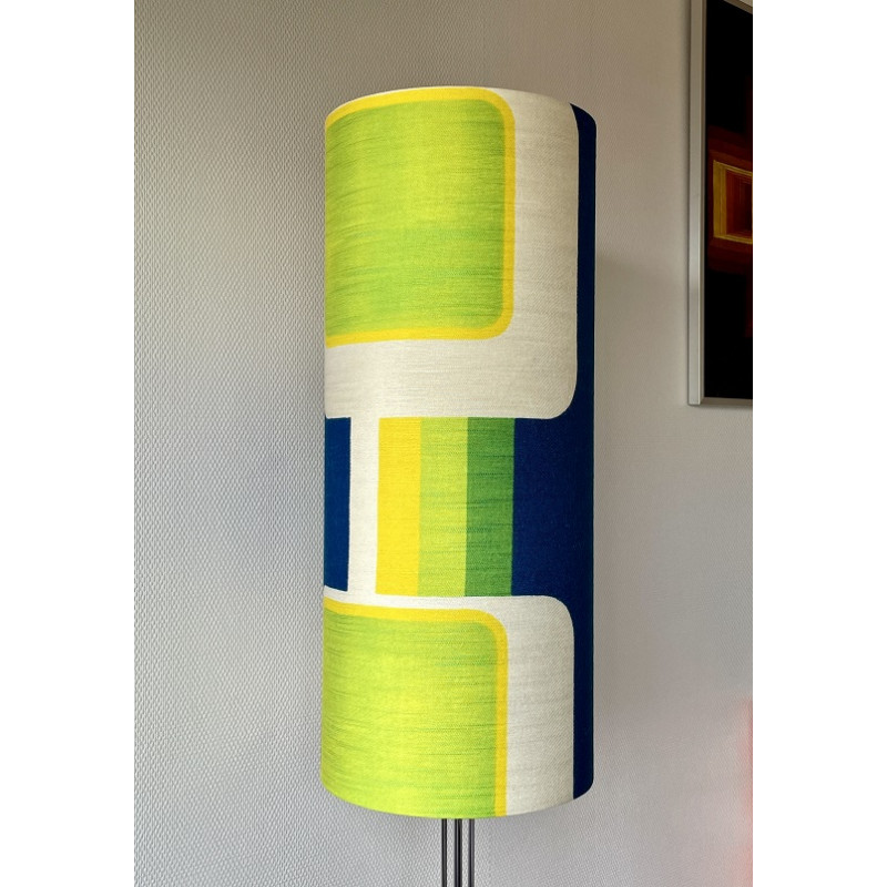 Lampshade Hublo green - H80 D33cm - vintage fabric