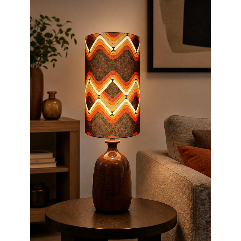 Lampshade Exodus H55 D33cm - 70s fabric
