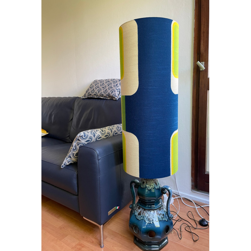 Floor lamp Hublo blue  - vintage mid century 1970's