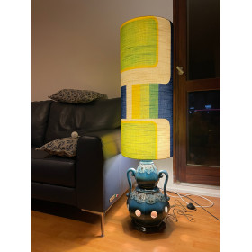 Lampe de sol Hublo bleu - vintage 1970's