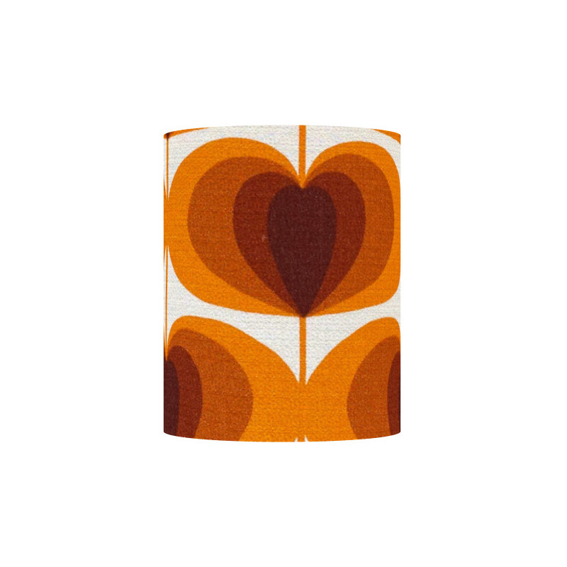 Abat-jour Grandiflora H23 D20 - tissu vintage rétro 1970's