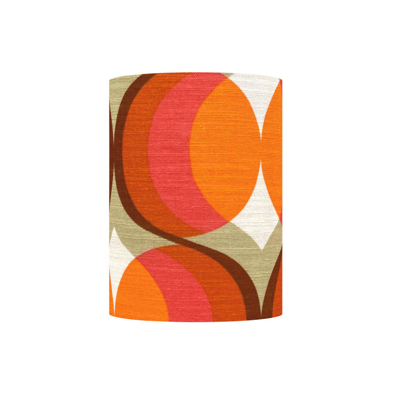 Lampshade Agate orange H32 D20cm - mid-century fabric