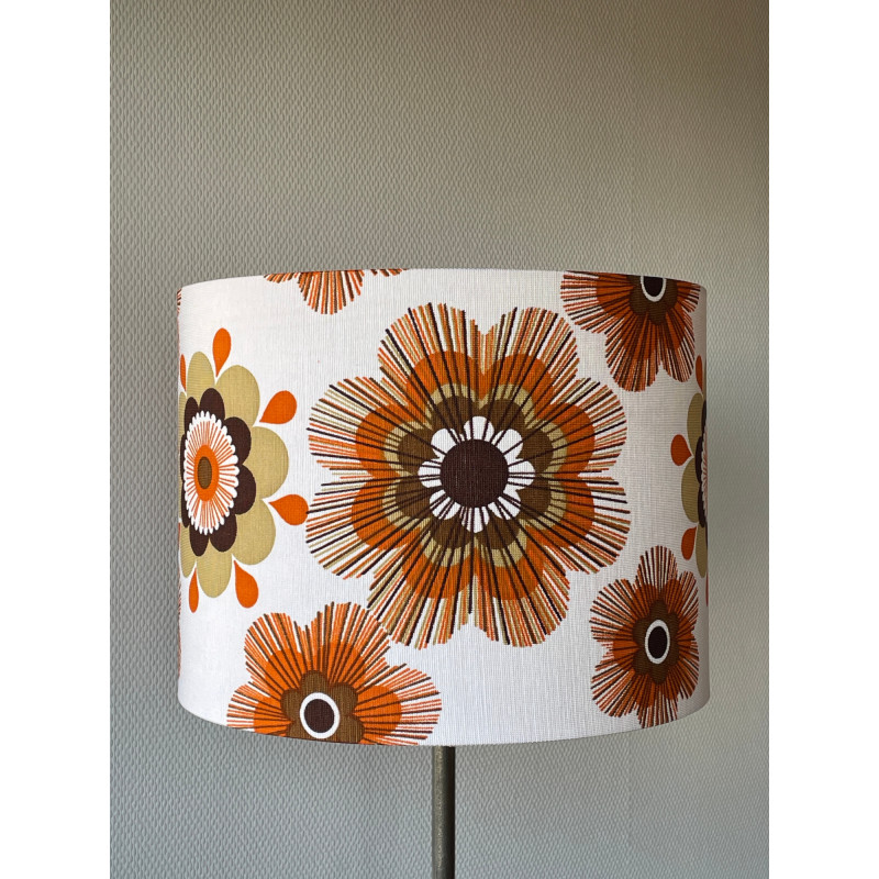 Abat-jour 1000pertuis H35 D40 - tissu vintage 70's