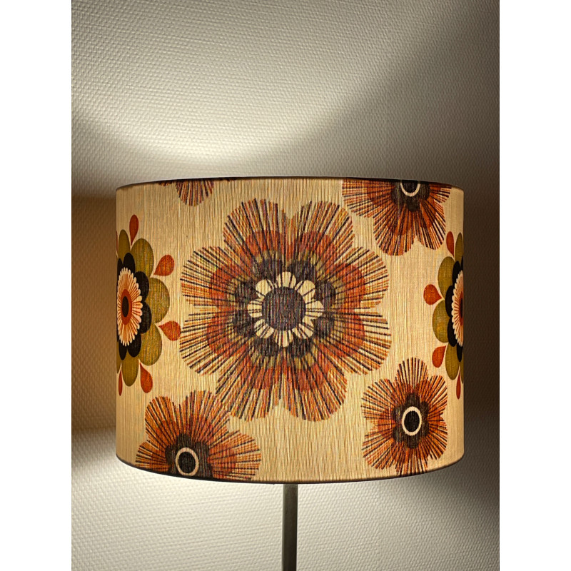 Abat-jour 1000pertuis H35 D40 - tissu vintage 70's