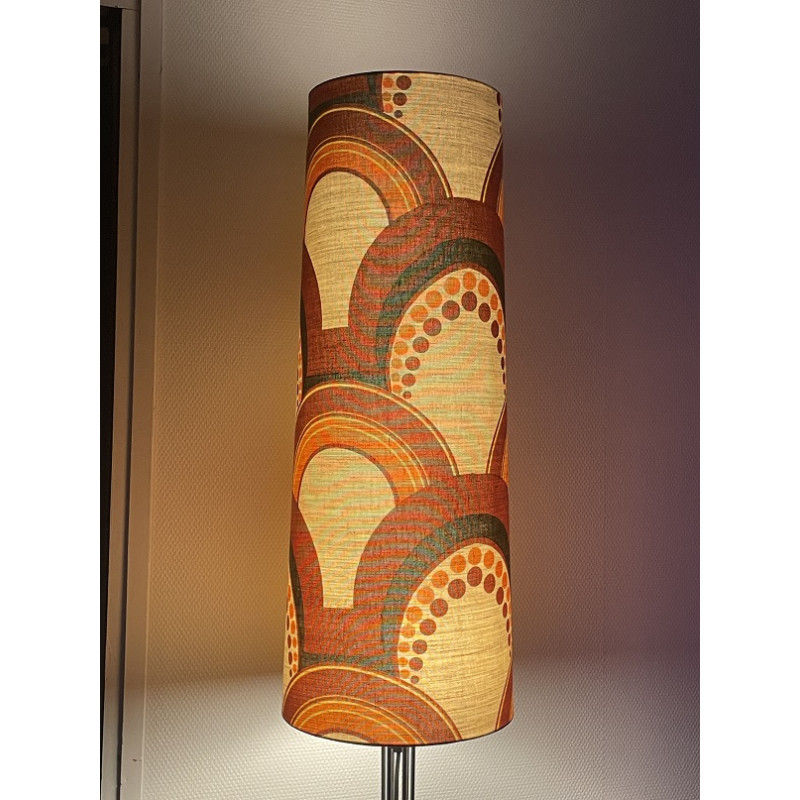 Lampshade Sumerian H80 D35 d30cm - tissu 1970's rétro