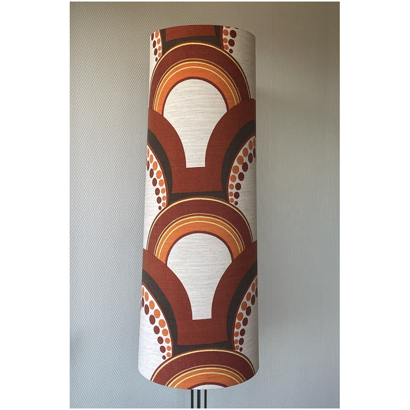 Lampshade Sumerian H80 D35 d30cm - tissu 1970's rétro