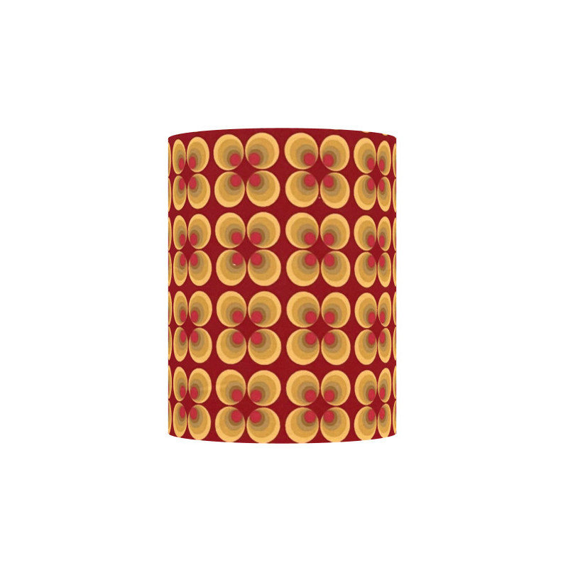 Abat-jour Loto rouge H23 D20 - motif style 70s