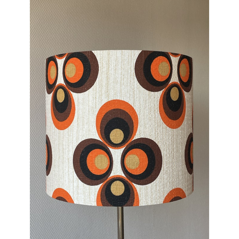 Abat-jour Apollo Trèfle H35 D40 - tissu vintage 70's