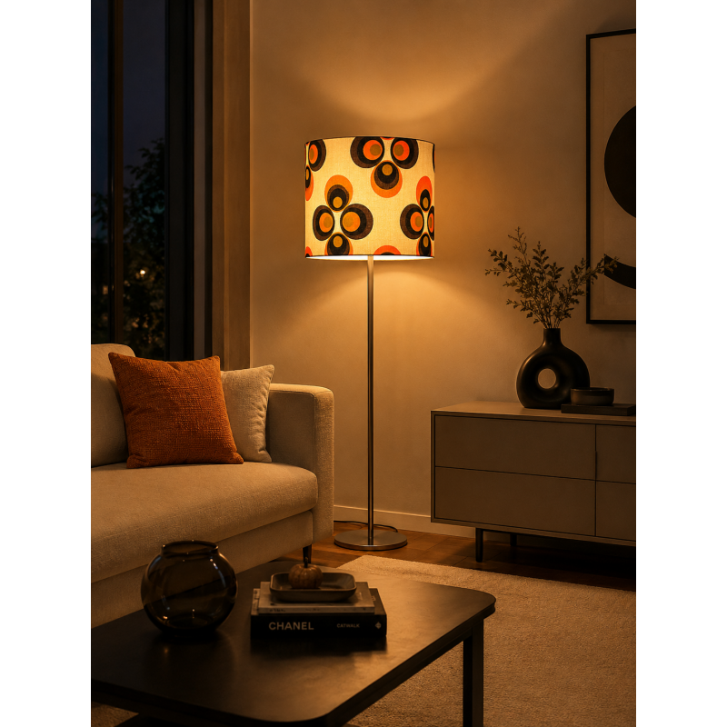 Lampshade Apollo Trèfle H35 D40cm - mid-century style fabric