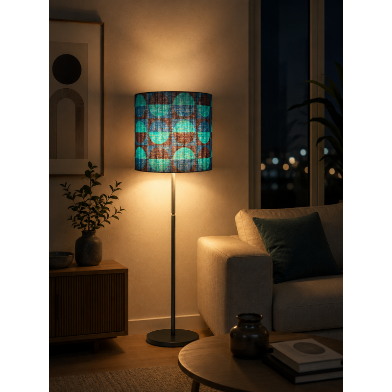 Abat-jour Stockholm H35 D40 - tissu vintage 70's