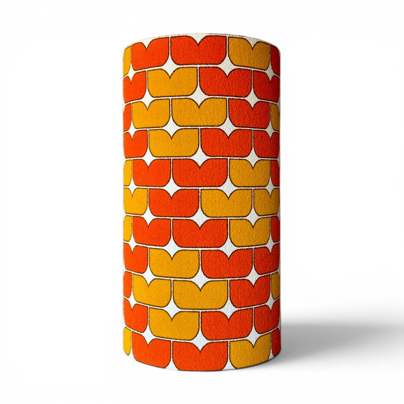Abat-jour Pacman H75 D30 - tissu vintage 70's