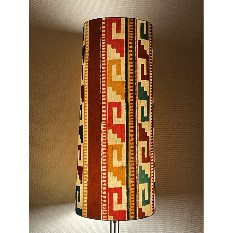 Abat-jour Apache H80 D35 d30 - tissu vintage ethnique