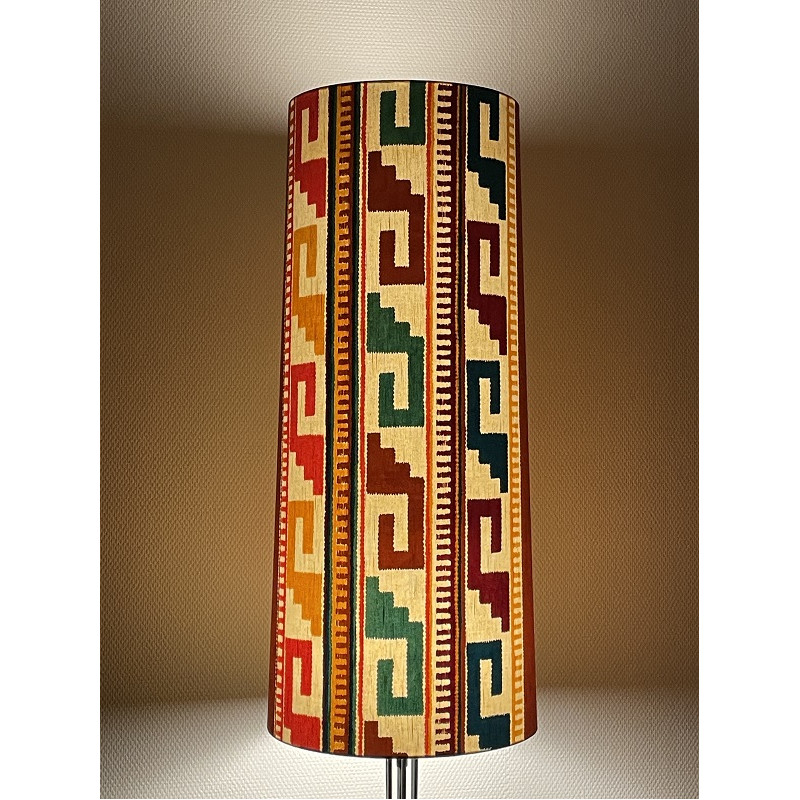 Abat-jour Apache H80 D35 d30 - tissu vintage ethnique