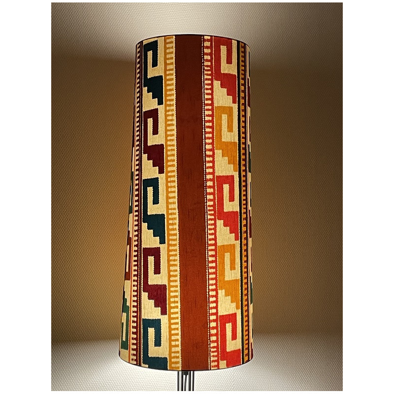 Abat-jour Apache H80 D35 d30 - tissu vintage ethnique