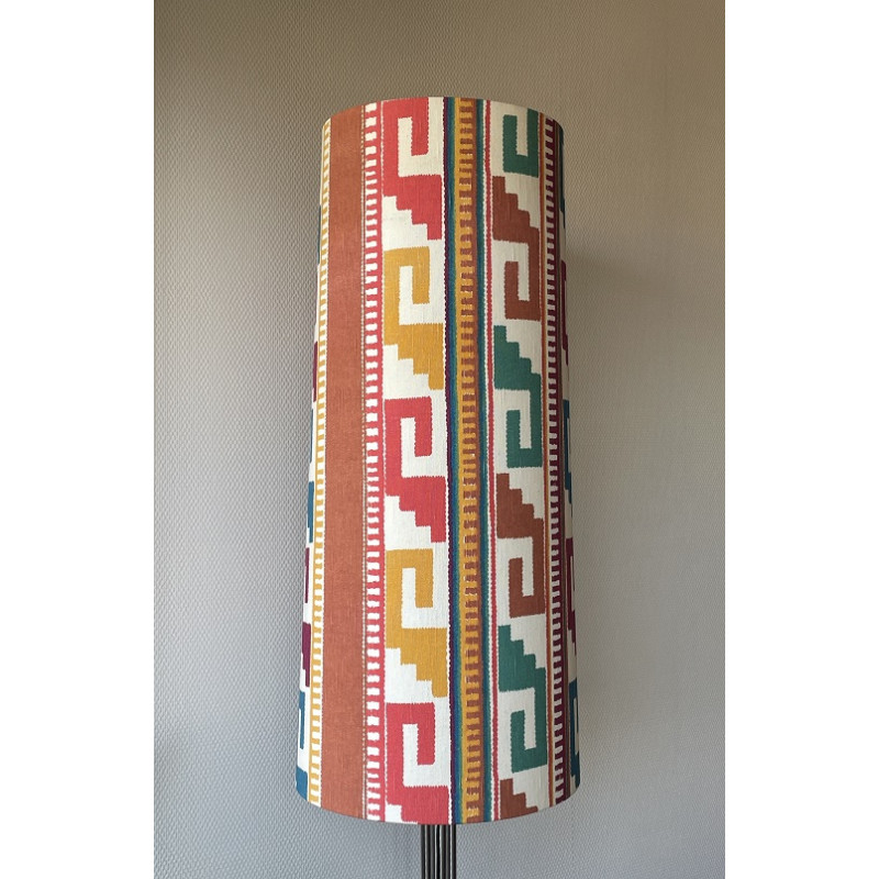 Abat-jour Apache H80 D35 d30 - tissu vintage ethnique