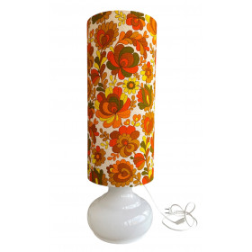 Lampe opaline blanche Chrysantheme -...