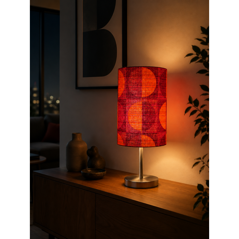 Abat-jour Stockholm H30 D20 - tissu vintage 1970