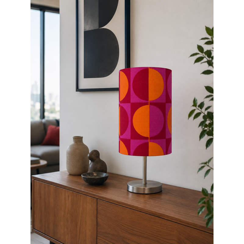 Abat-jour Stockholm H30 D20 - tissu vintage 1970