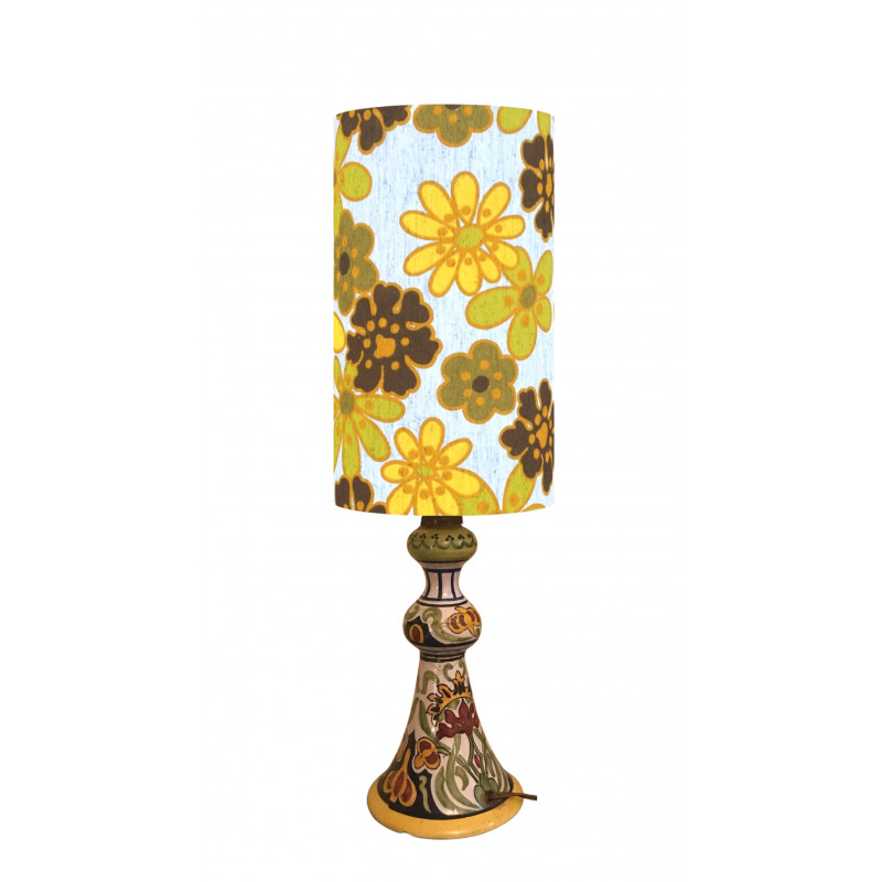 Abat-jour Floralis  H30 D18 - tissu vintage