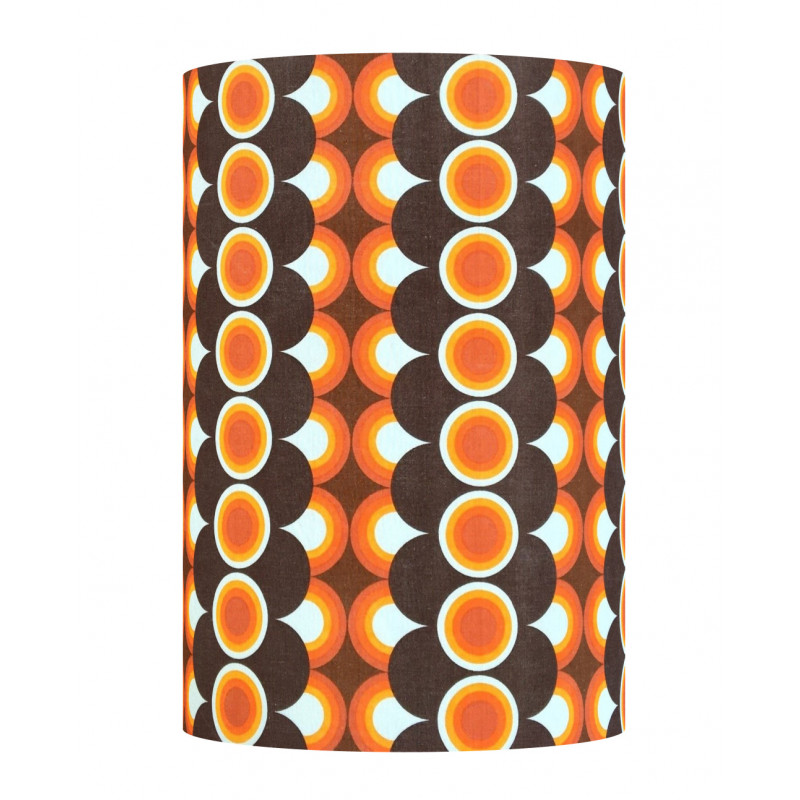 Abat-jour Impact orange H50 D35 - tissu vintage