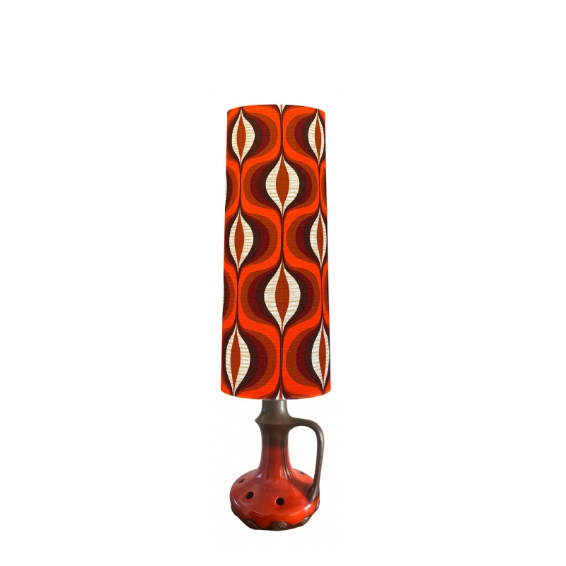 Abat-jour Vyper H80 D35 D30  - tissu vintage 70's
