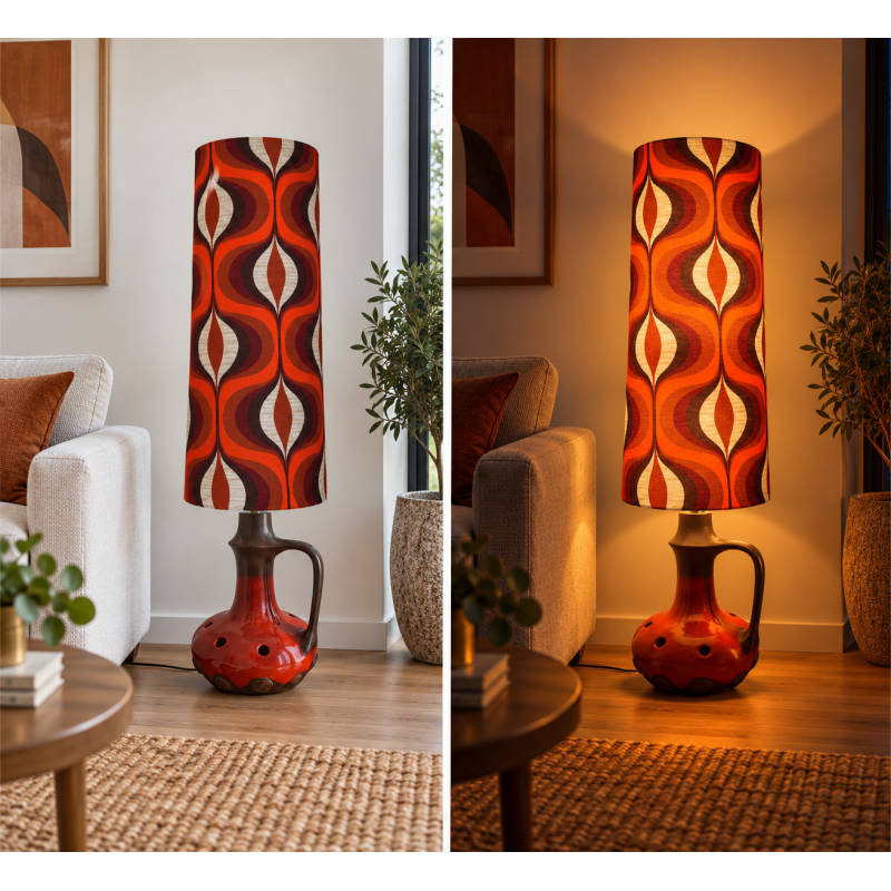 Lampshade Vyper H80 D35 D30cm - vintage fabric