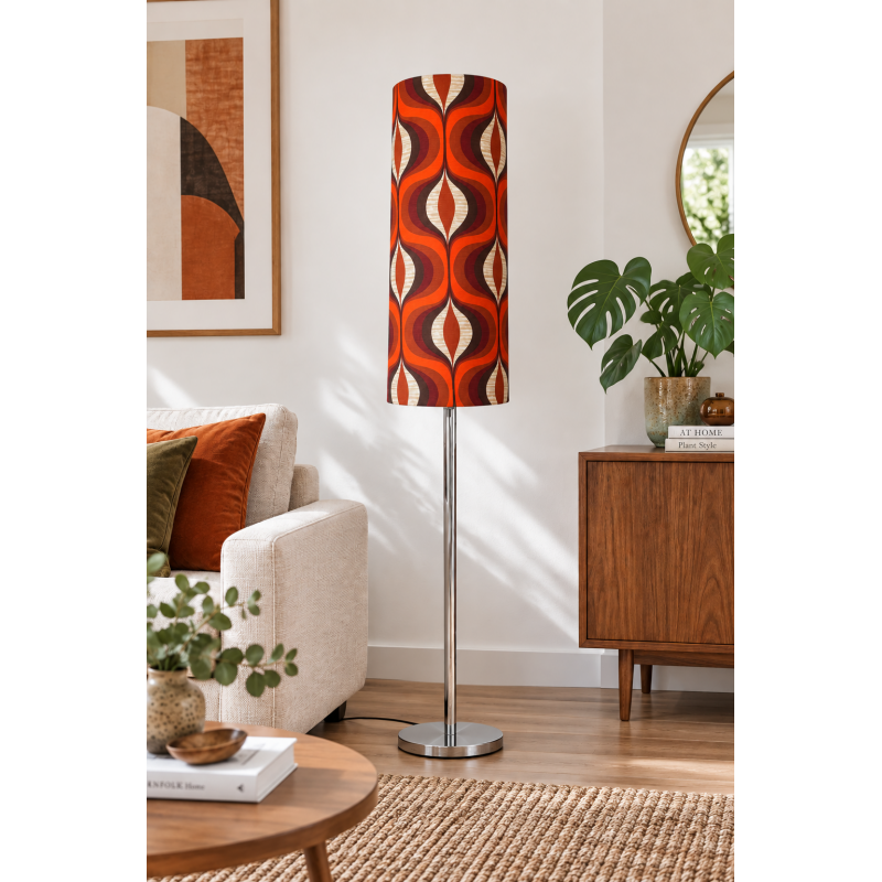 Lampshade Vyper H80 D35 D30cm - vintage fabric