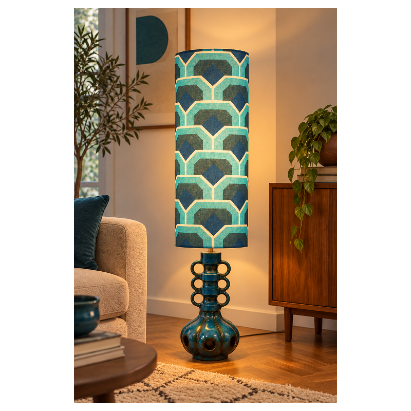 Lampshade Iroise H75 D30cm - 70's fabric