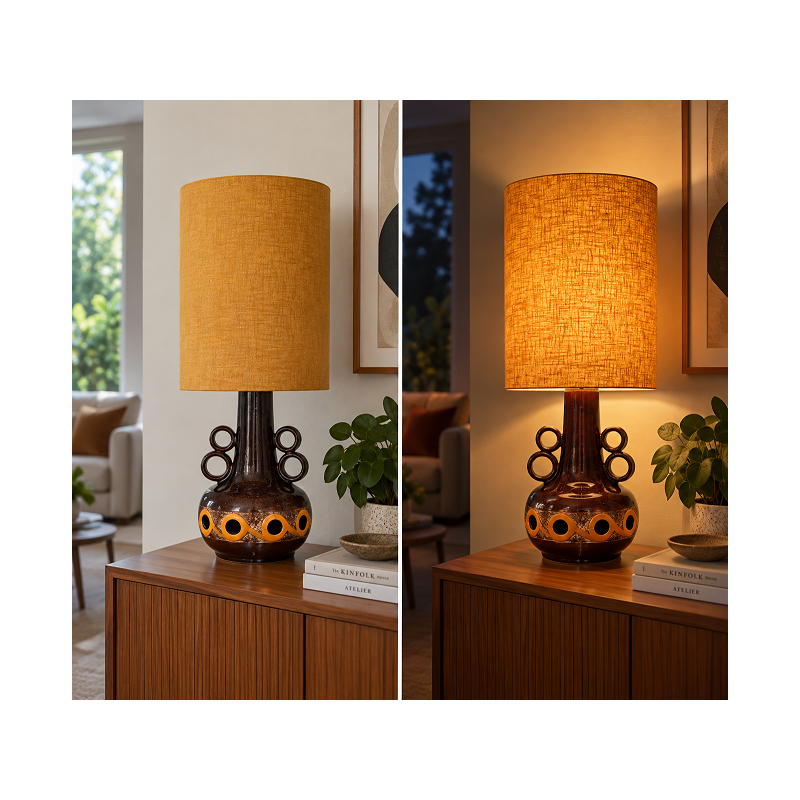 Lampshade Ocre linen textured H55 D40cm