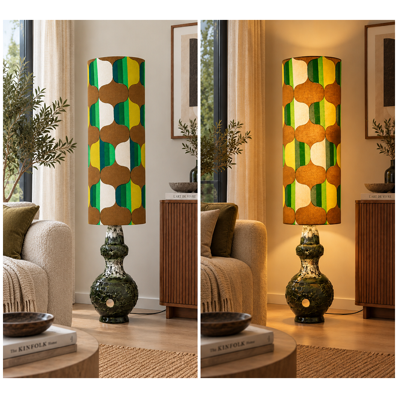 Lampshade Orée  H75 D30cm - 70's fabric
