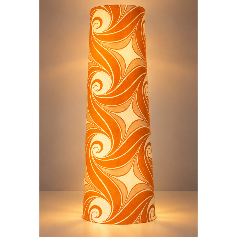 Abat-jour Vortex H87 D35 D25 - tissu vintage 1970's