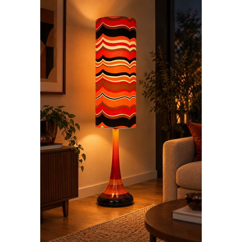 Lampshade Accolada H77 D30 vintage fabric 1970