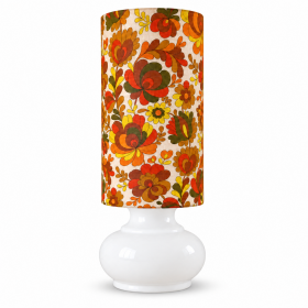 Lampe opaline blanche Chrysantheme -...
